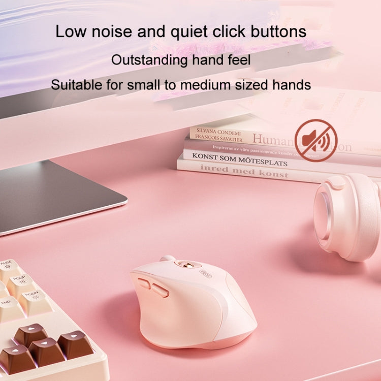 Inphic DR801 2.4G+Bluetooth 5.0/4.0 Wireless Mouse USB Tri-Mode Mute Rechargeable Girls Office Home Gaming Mouse(Pink) - free shipping - PMC TechLife - Order now!