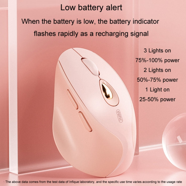 Inphic DR801 2.4G+Bluetooth 5.0/4.0 Wireless Mouse USB Tri-Mode Mute Rechargeable Girls Office Home Gaming Mouse(Pink) - free shipping - PMC TechLife - Order now!