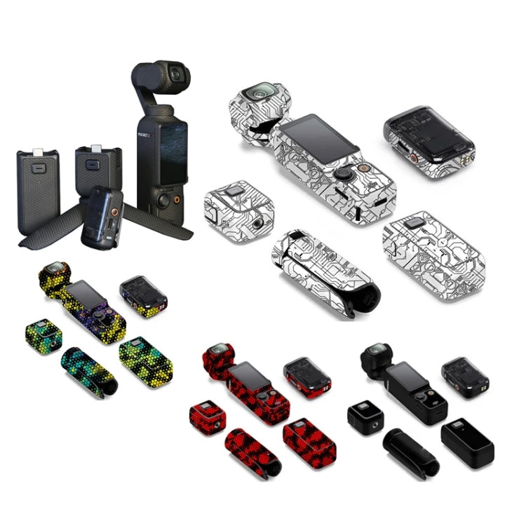 For DJI Pocket 3 Camera Stickers Anti-scratch Non-adhesive Protective Film(Matrix Black) - free shipping - PMC TechLife - Order now!