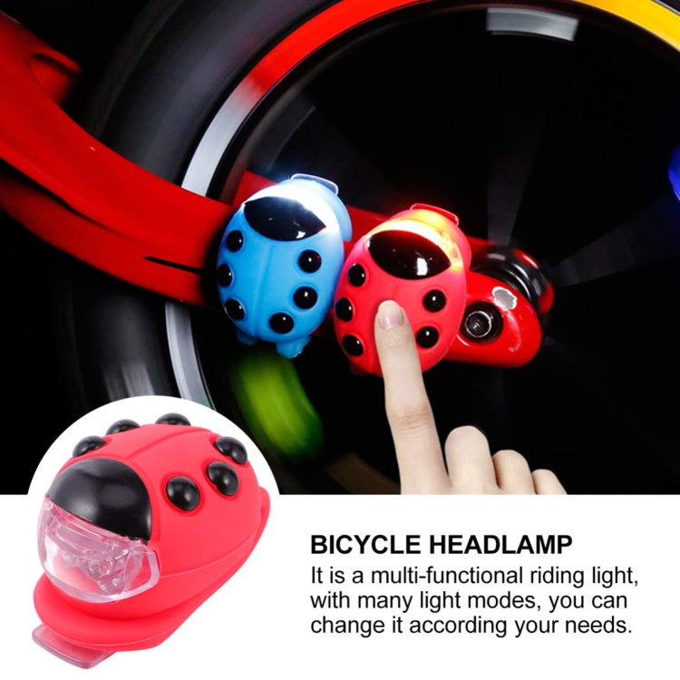 Bicycle Equipment Silicone Ladybug LED Headlight(Blue Shell+Red Light) - Headlights by PMC TechLife | Online Shopping South Africa | PMC TechLife | Buy Now Pay Later Mobicred