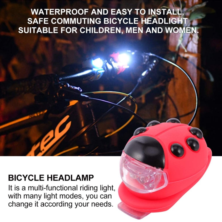 Bicycle Equipment Silicone Ladybug LED Headlight(Blue Shell+Red Light) - Headlights by PMC TechLife | Online Shopping South Africa | PMC TechLife | Buy Now Pay Later Mobicred