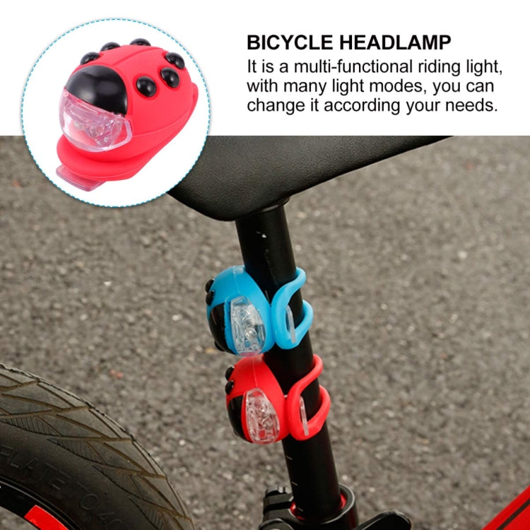 Bicycle Equipment Silicone Ladybug LED Headlight(Blue Shell+Red Light) - Headlights by PMC TechLife | Online Shopping South Africa | PMC TechLife | Buy Now Pay Later Mobicred