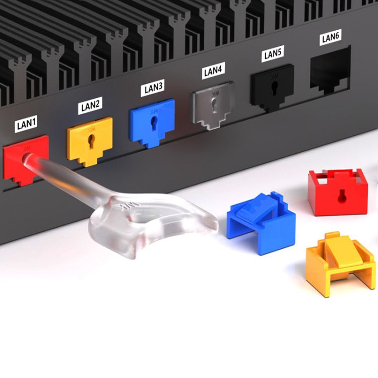 RJ45 Pport Anti-theft Lock Removable Dust Plug(Yellow 10 Plug+1 Key) - Anti-Dust Plugs by PMC TechLife | Online Shopping South Africa | PMC TechLife | Buy Now Pay Later Mobicred