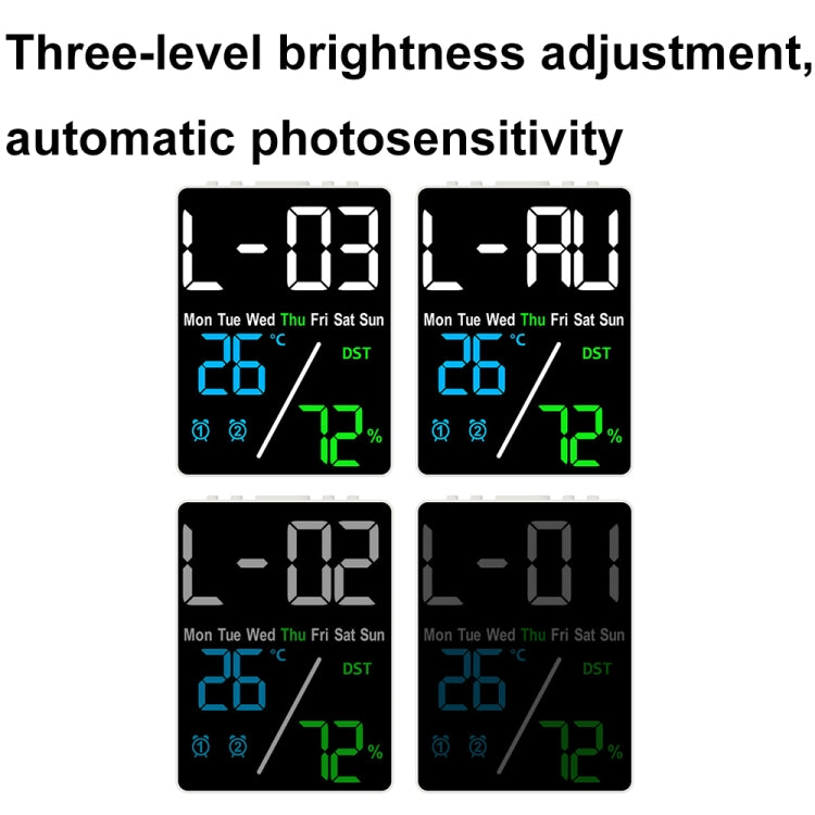 Multifunctional Temperature / Humidity Display Electronic Alarm Clock, Color: Three-color White - Alarm Clocks by PMc TechLife | Online Shopping South Africa | PMc TechLife | Buy Now Pay Later Mobicred