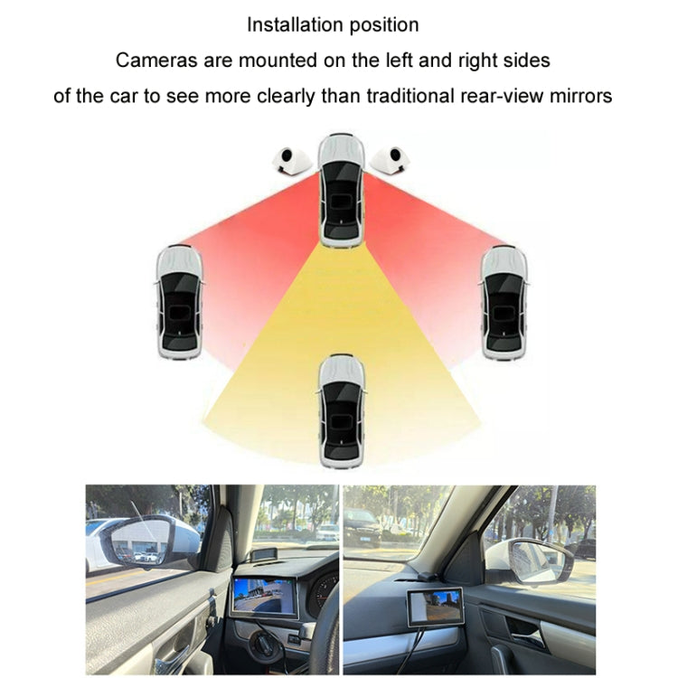 Punch-Free Car Imaging Side View Blind Spot Car Universal Night Vision Camera, Specifications: AHD1080P White - Rear View Cameras by PMC TechLife | Online Shopping South Africa | PMC TechLife | Buy Now Pay Later Mobicred