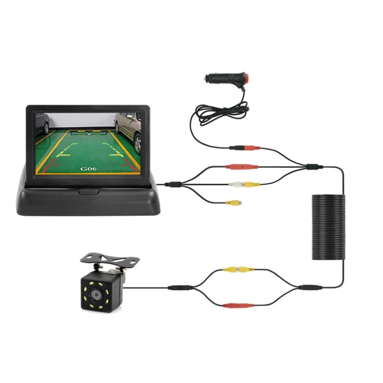 4.3 Inch Display Night Vision Waterproof Reversing Camera +7 Meter Extension Cable, Color: Detachable Screen + External 8 Light Camera - Rear View Cameras by PMC TechLife | Online Shopping South Africa | PMC TechLife | Buy Now Pay Later Mobicred