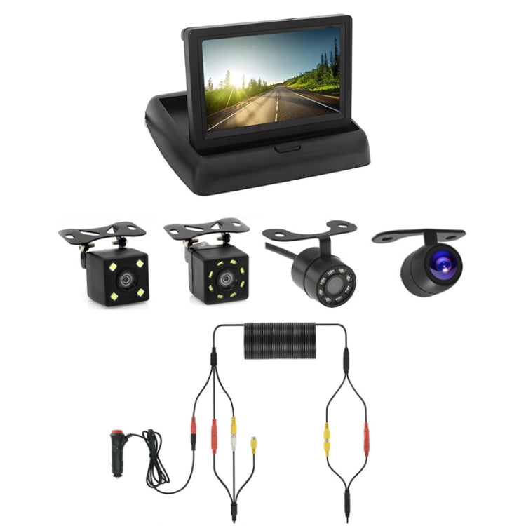 4.3 Inch Display Night Vision Waterproof Reversing Camera +7 Meter Extension Cable, Color: Detachable Screen + Butterfly Camera - Rear View Cameras by PMC TechLife | Online Shopping South Africa | PMC TechLife | Buy Now Pay Later Mobicred