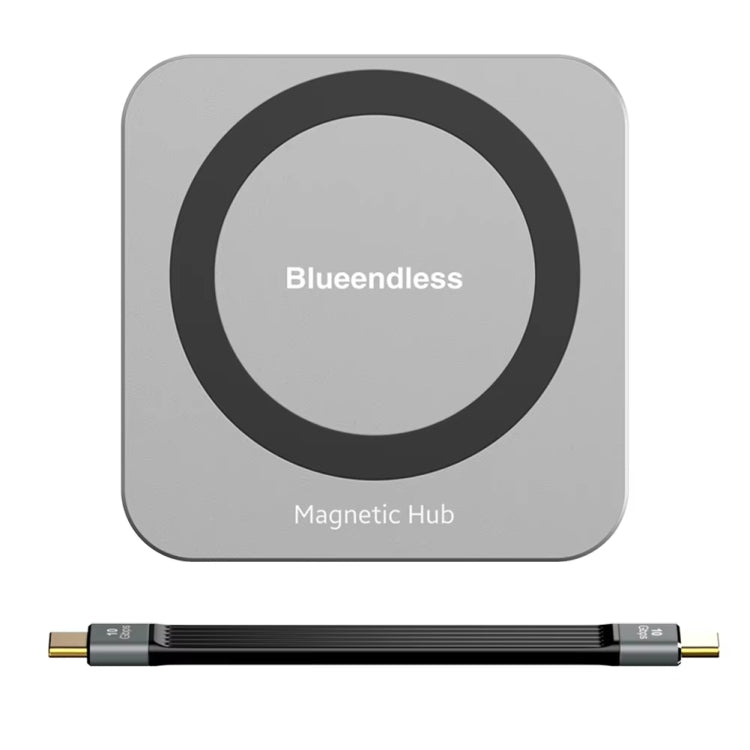Blueendless 8-In-1 Magnetic HUB With M.2 NVMe/SATA SSD Enclosure (HDMI+PD100W+USB-C/Type-C 3.2+USB-A 3.2+SD+TF+AUX) - HDD Enclosure by Blueendless | Online Shopping South Africa | PMC TechLife | Buy Now Pay Later Mobicred