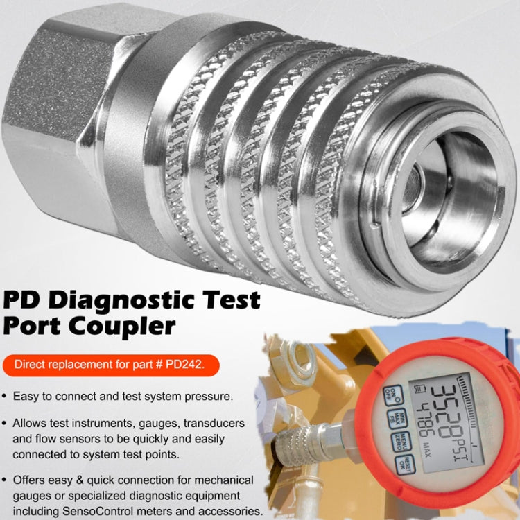 PD242 Series PD Steel Hydraulic Test Port And Diagnostic Equipment Quick Connect Coupler(Silver) - Cables & Connectors by PMC TechLife | Online Shopping South Africa | PMC TechLife | Buy Now Pay Later Mobicred