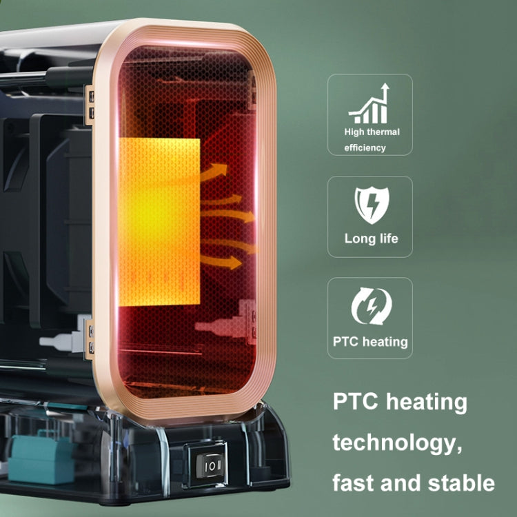 1000W High-power Household Heater Small Desktop Ceramic PTC Heating Heater, Spec: UK Plug(Black) - free shipping - PMC TechLife - Order now!