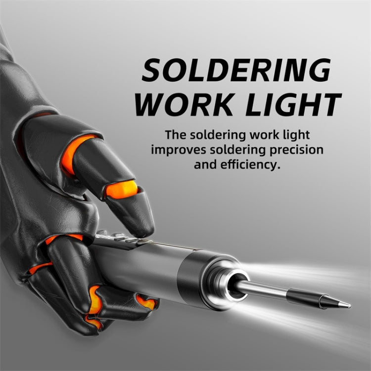 USB Digital Display Charging Soldering Iron Set 5-speed Temperature Adjustable 3 Heads Gray - Soldering Iron Set by PMc TechLife | Online Shopping South Africa | PMc TechLife | Buy Now Pay Later Mobicred