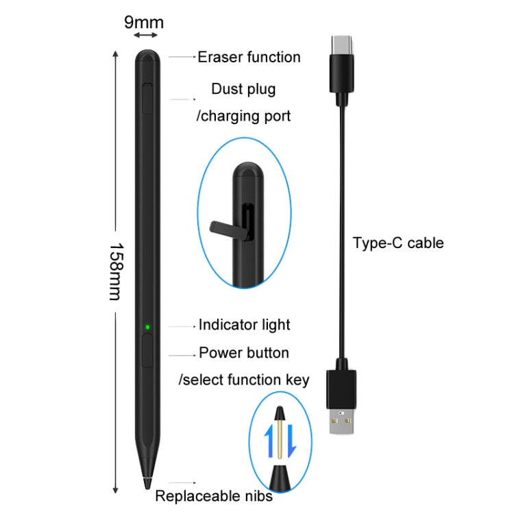 Tablet Stylus Pen USI2.0 Protocol Pen Stylus Anti False Touch(Black) - Stylus Pen by PMC TechLife | Online Shopping South Africa | PMC TechLife | Buy Now Pay Later Mobicred