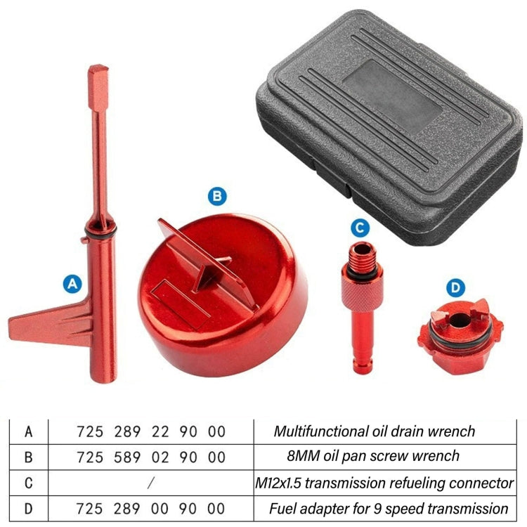 9-speed Oil Level Check Adjustment Gearbox Oil Change Tool(4pcs /Set) - Engine Fittings by PMC TechLife | Online Shopping South Africa | PMC TechLife | Buy Now Pay Later Mobicred
