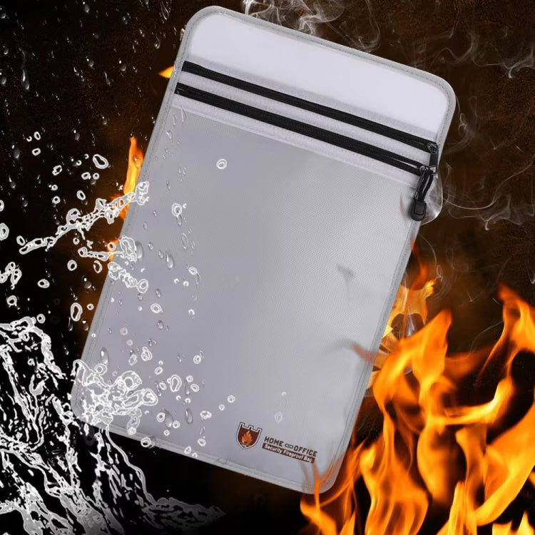 Double Zipper Pockets Fireproof Document Bag Valuables Storage Pouch 10.6x6.9 Inch - free shipping - PMc TechLife - Order now!