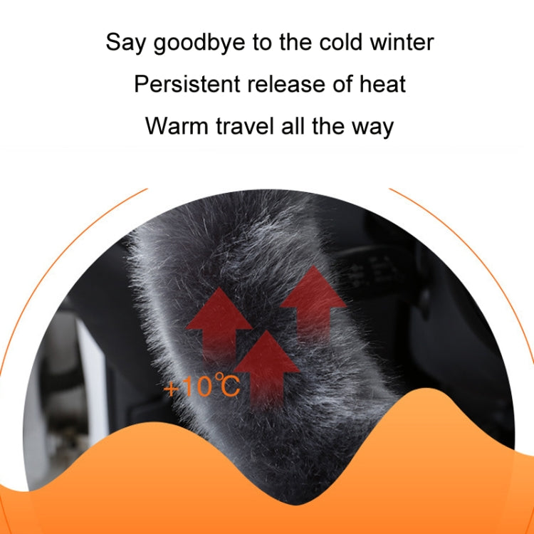 38cm Car Steering Wheel Winter Warm Short Plush Cover(D-type Black) - Steering Wheel Accessories by PMC TechLife | Online Shopping South Africa | PMC TechLife | Buy Now Pay Later Mobicred