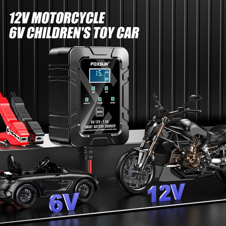 FOXSUR 6V/12V 1.5A Lawn Mower Motorcycle Lead Acid Battery SAE Plug Charger(US Plug) - Battery Charger by FOXSUR | Online Shopping South Africa | PMC TechLife | Buy Now Pay Later Mobicred