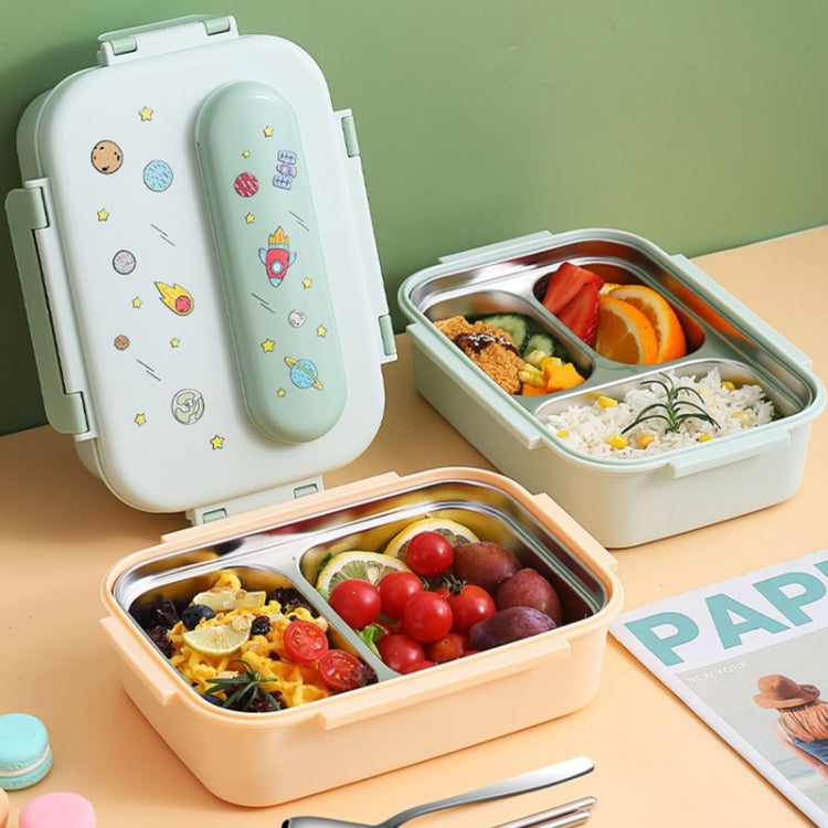 316 Stainless Steel Insulated Lunch Box Children Portable Compartment Lunch Case, Style: Light Green 2 Grids - Cutlery Sets by PMc TechLife | Online Shopping South Africa | PMc TechLife | Buy Now Pay Later Mobicred