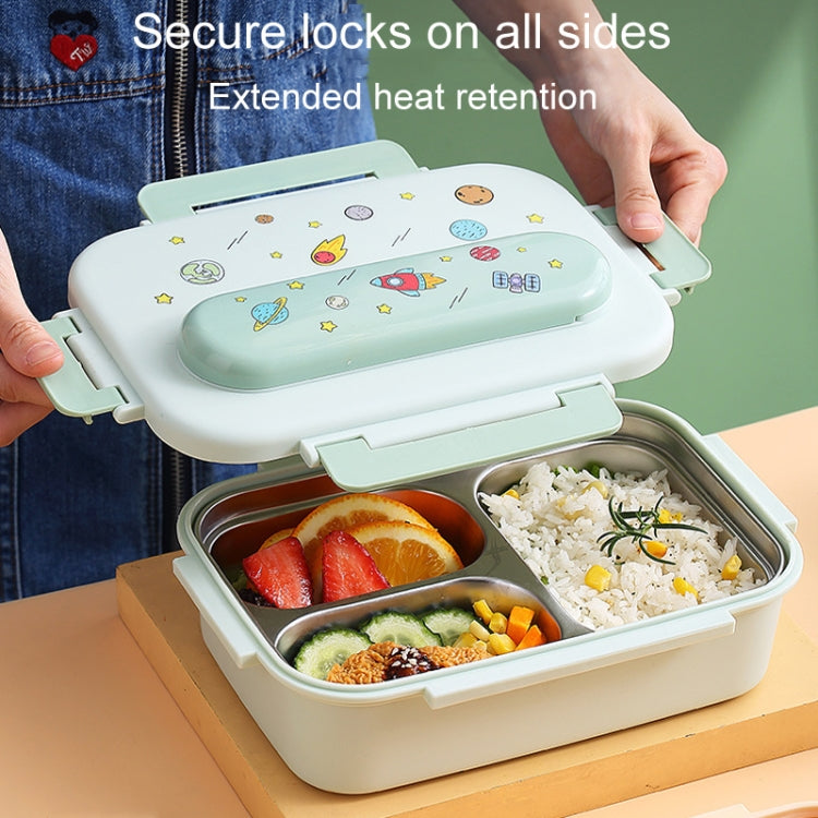 316 Stainless Steel Insulated Lunch Box Children Portable Compartment Lunch Case, Style: Light Green 2 Grids - Cutlery Sets by PMc TechLife | Online Shopping South Africa | PMc TechLife | Buy Now Pay Later Mobicred