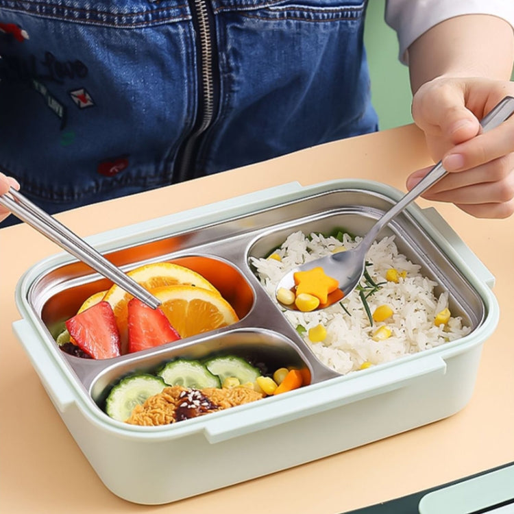 316 Stainless Steel Insulated Lunch Box Children Portable Compartment Lunch Case, Style: Light Green 2 Grids - Cutlery Sets by PMc TechLife | Online Shopping South Africa | PMc TechLife | Buy Now Pay Later Mobicred