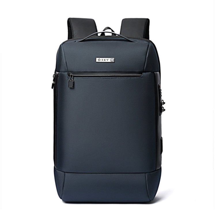 SKV B20453 Men Business Casual Multifunctional Double Shoulder Bag Large Capacity Laptop Backpack(Blue) - Backpack by SKV | Online Shopping South Africa | PMC TechLife | Buy Now Pay Later Mobicred