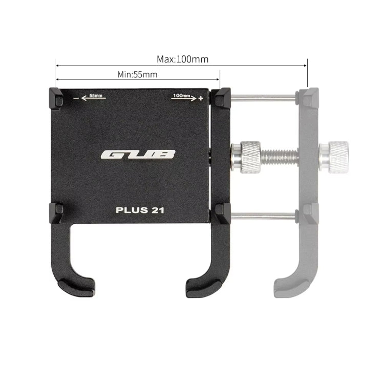 GUB PLUS21 Bicycle Mobile Phone Holder Motorcycle 360 Degree Rotating Mount For 22.2-31.8mm Tube Diameter(Black) - Holders by GUB | Online Shopping South Africa | PMC TechLife | Buy Now Pay Later Mobicred