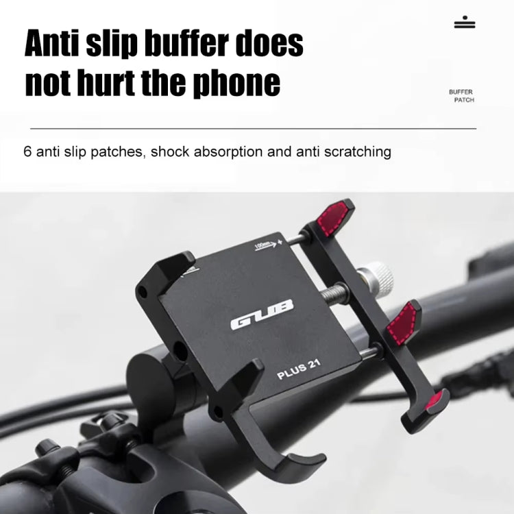GUB PLUS21 Bicycle Mobile Phone Holder Motorcycle 360 Degree Rotating Mount For 22.2-31.8mm Tube Diameter(Black) - Holders by GUB | Online Shopping South Africa | PMC TechLife | Buy Now Pay Later Mobicred