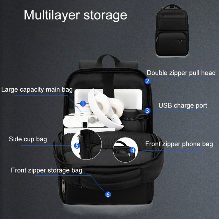 SKV B23889 Men Large Capacity Double-Shoulder Business Laptop Bag(Black) - free shipping - PMC TechLife - Order now!