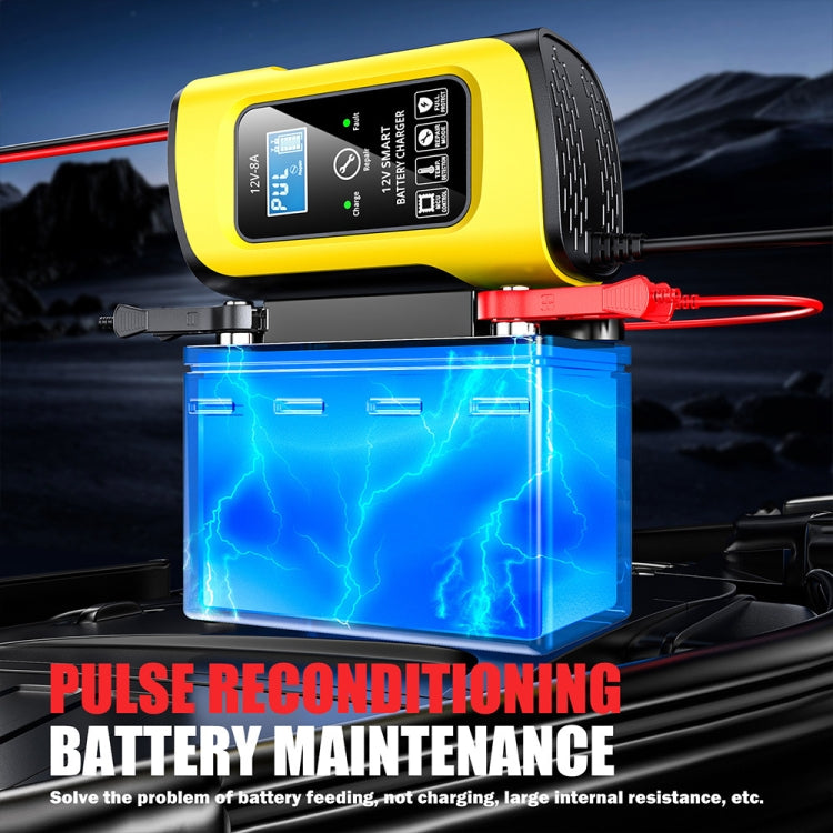 FOXSUR 12V8A SUV Car Motorcycle Intelligent Repair Type Lead-acid Battery Charger(US Plug) - Battery Charger by FOXSUR | Online Shopping South Africa | PMC TechLife | Buy Now Pay Later Mobicred