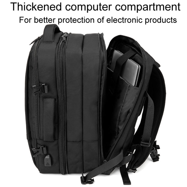 SKV BLB2006 Men Business Travel Double Shoulder Bag Large Capacity Casual Laptop Backpack(Black) - free shipping - PMC TechLife - Order now!