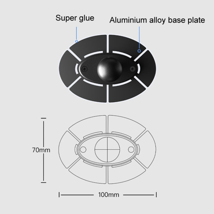 SUV Car Modified Central Control Bracket Base Slider, Specifications: Paste Elliptical Base - Universal Car Holders by PMC TechLife | Online Shopping South Africa | PMC TechLife | Buy Now Pay Later Mobicred