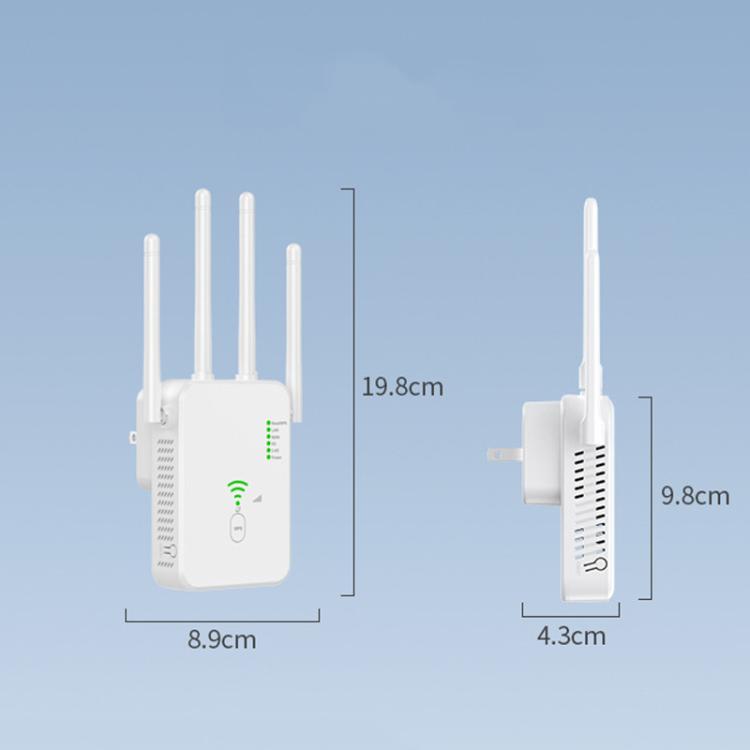 Urant U10 300Mbps 2.4G Wireless Repeater WiFi Signal Amplifier With 4 Antennas US Plug White - Broadband Amplifiers by Urant | Online Shopping South Africa | PMC TechLife | Buy Now Pay Later Mobicred