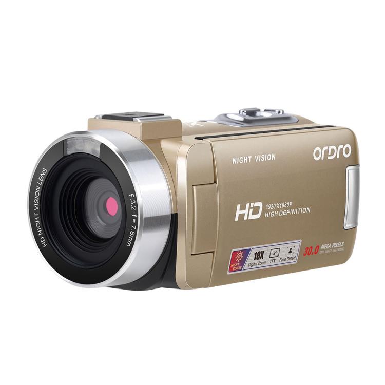 Ordro 1080P 30fps HD Night Vision Infrared Digital Camera(Gold) - free shipping - PMC TechLife - Order now!