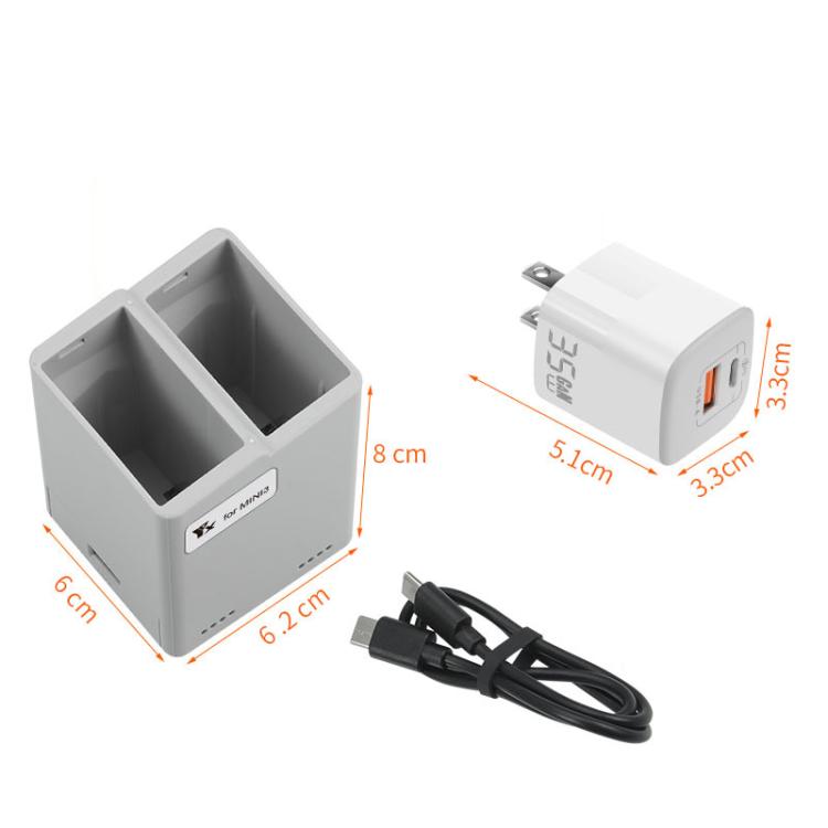 For DJI Mini 4 Pro / Mini 3 Pro / Mini 3 YX  Dual-Way Charger Battery Manager With 35W EU Plug - free shipping - PMC TechLife - Order now!