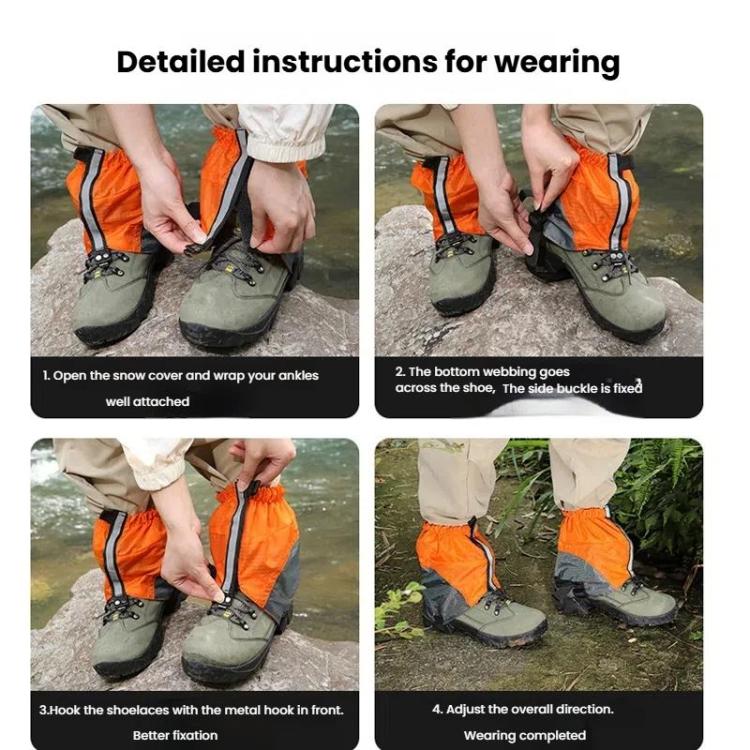 AOTU AT8917 1pair With Reflective Strip Outdoor Mountaineering Hiking Snowproof Footwear Desert Sandproof Shoe Covers(Orange) - Mountaineering Outfit by AOTU | Online Shopping South Africa | PMC TechLife | Buy Now Pay Later Mobicred