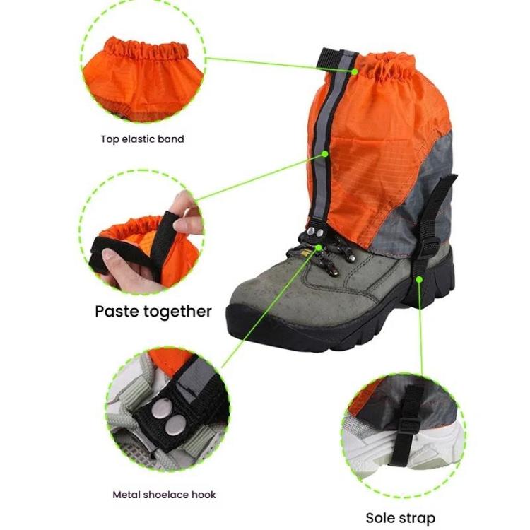 AOTU AT8917 1pair With Reflective Strip Outdoor Mountaineering Hiking Snowproof Footwear Desert Sandproof Shoe Covers(Black) - Mountaineering Outfit by AOTU | Online Shopping South Africa | PMC TechLife | Buy Now Pay Later Mobicred