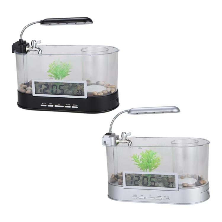 1.8L LED Light Desktop Water Flow Mini Fish Tank Home Turtle Tank Self-Circulating Aquarium(Black) - Fish Tanks & Accessories by PMC TechLife | Online Shopping South Africa | PMC TechLife | Buy Now Pay Later Mobicred