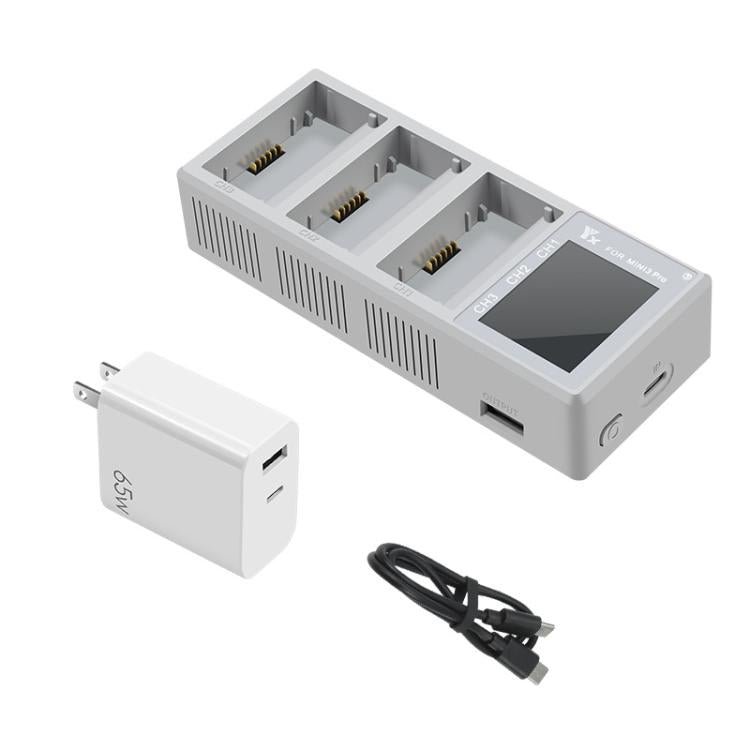 For DJI Mini 4 Pro / Mini 3 Pro / Mini 3 YX Color Screen 3-Way Charger Battery Manager With 65W US Plug - free shipping - PMC TechLife - Order now!
