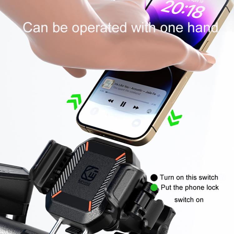 Kewig M33-C1 Outdoor Motorcycle Bike Riding Anti-Theft Shock Absorbing Cell Phone Holder(Standard Handlebar) - free shipping - PMC TechLife - Order now!