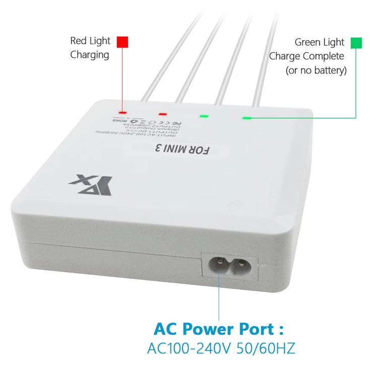 For DJI Mini 4 Pro / Mini 3 Pro / Mini 3 Drone YX 4-way Charger Battery Butler EU Plug - free shipping - PMC TechLife - Order now!