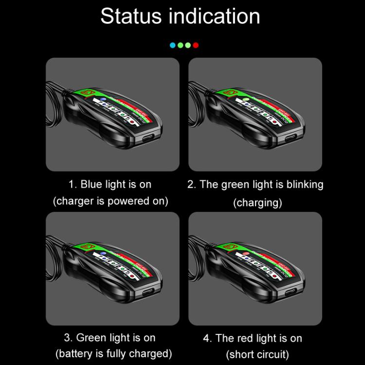 Kewig B12 Motorcycle Lead-Acid Battery Modified Charger(Black) - free shipping - PMC TechLife - Order now!