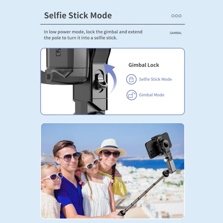TokQi Q18 Desktop Wireless Remote Control Handheld Gimbal Stabilizer Fill Light Selfie Stick Tripod(Black) - free shipping - PMC TechLife - Order now!
