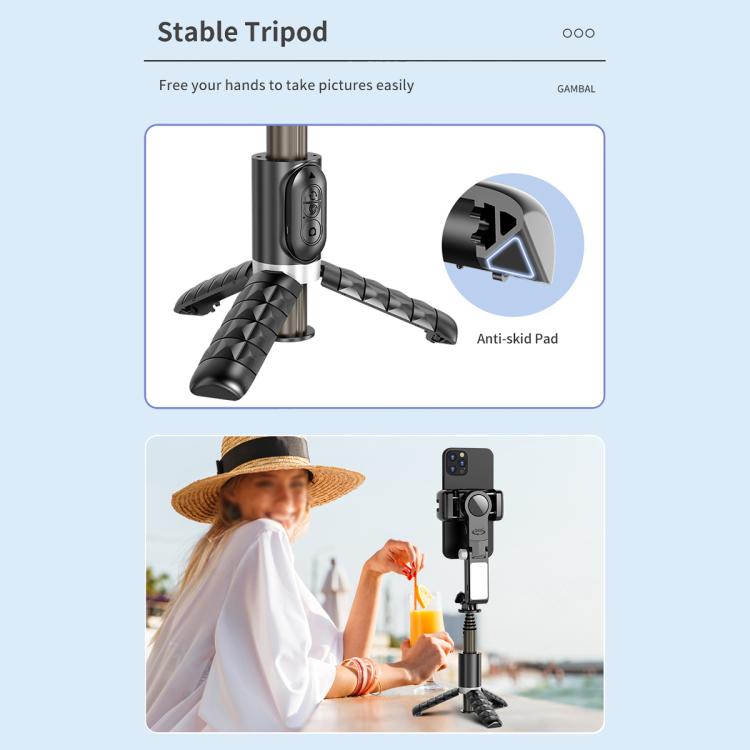 TokQi Q18 Desktop Wireless Remote Control Handheld Gimbal Stabilizer Fill Light Selfie Stick Tripod(Black) - free shipping - PMC TechLife - Order now!
