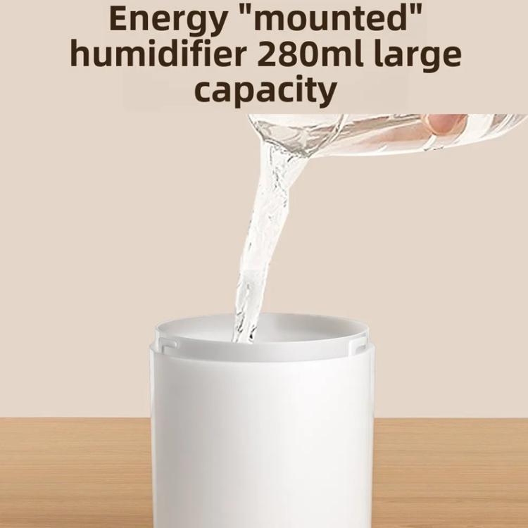 Desktop Dual Port Humidifier Portable Mini Air Purifier With Nightlight, Color: Beige+Base - free shipping - PMC TechLife - Order now!