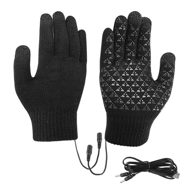 USB Heating Electric Warm Gloves Students Internet Writing Game Thickened Full Finger Knitted Heated Gloves, Size: Uniform(Black) - Safety Gloves by PMC TechLife | Online Shopping South Africa | PMC TechLife | Buy Now Pay Later Mobicred