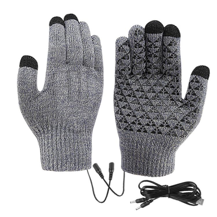 USB Heating Electric Warm Gloves Students Internet Writing Game Thickened Full Finger Knitted Heated Gloves, Size: Uniform(Gray) - Safety Gloves by PMC TechLife | Online Shopping South Africa | PMC TechLife | Buy Now Pay Later Mobicred