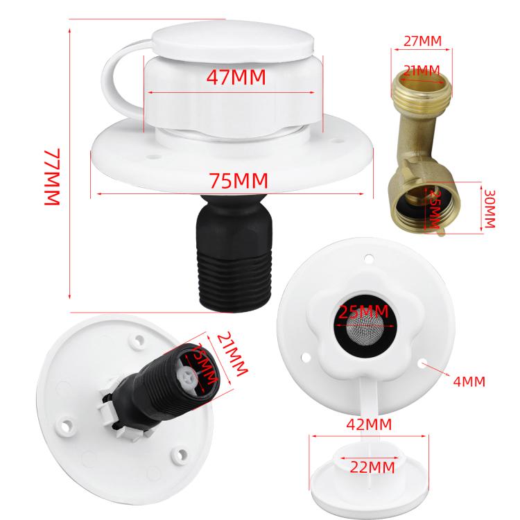 RV Ship Flange Threaded Leak-proof Water Inlet Connector Check Valve, Specifications: White 2 - Marine Accessories & Parts by PMC TechLife | Online Shopping South Africa | PMC TechLife | Buy Now Pay Later Mobicred