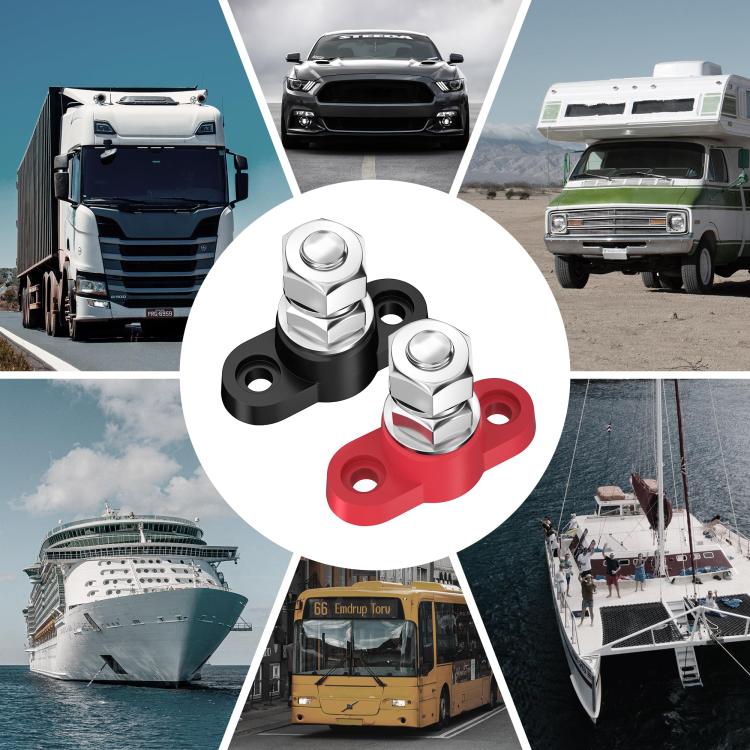 12V RV Yacht M10 Single Pole Battery Terminal, Color: Red Black Pair - Booster Cable & Clip by PMC TechLife | Online Shopping South Africa | PMC TechLife | Buy Now Pay Later Mobicred