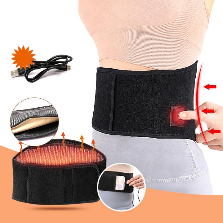 USB Electric Heating Warming Anti-cold Waist Protector Adjustable Sport Support Heat Pad Therapy Waist Belt, Size: Uniform(Black) - free shipping - PMC TechLife - Order now!