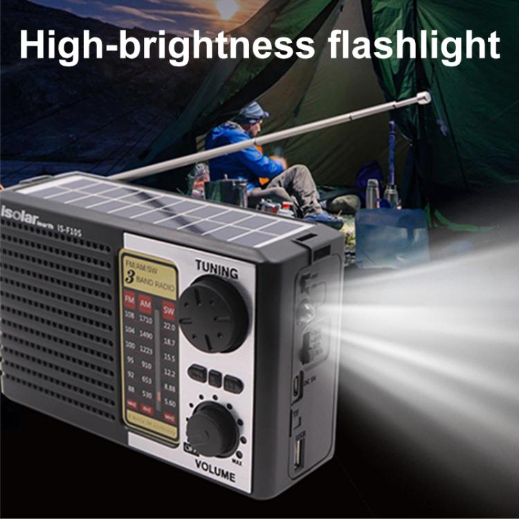 Isolariearth IS-F10S Solar Powered Full-Band FM / AM / SW Radio Bluetooth Speaker with Flashlight - free shipping - PMC TechLife - Order now!