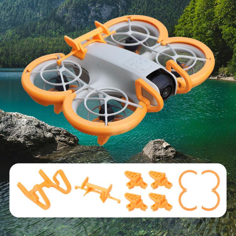 For DJI Neo CQT Impact Protection Cover + Bumper + Folding Stand + Tail Wing 4 In 1 Set(Orange) - free shipping - PMC TechLife - Order now!